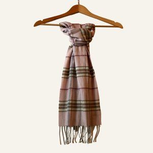 Pastel Pink Check Print Scarf Plush Neck Warmer